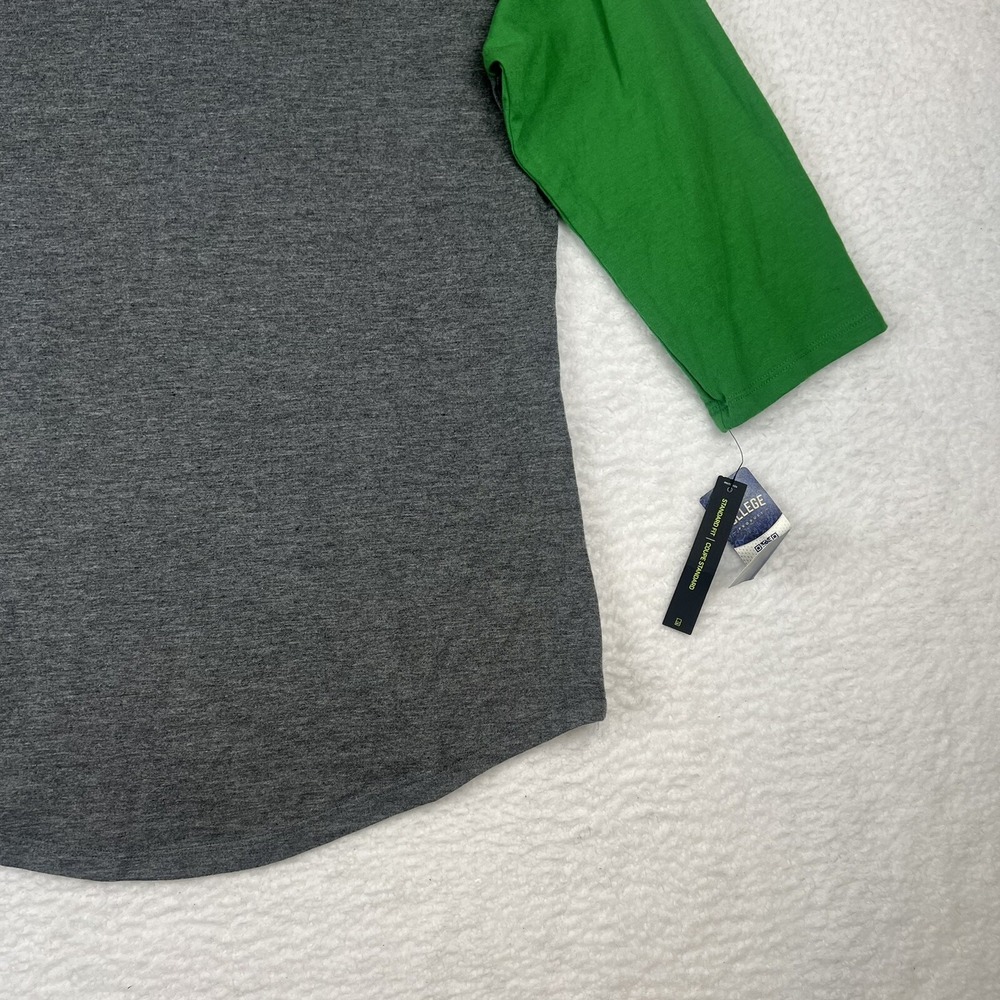 NWT‎ Nike Dri-Fit NCAA Oregon Ducks Green Gray 3/4 Sleeve Raglan Tee Women's M - Picture 12 of 16
